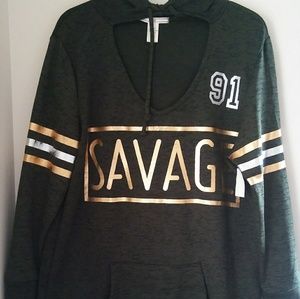 Olive Green Savage Sweater Hoodie